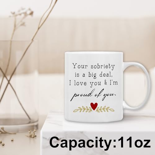 Sobriety Gifts Coffee Mug - Inspirational Sober Tea Cup for Women Men, 11oz Ceramic