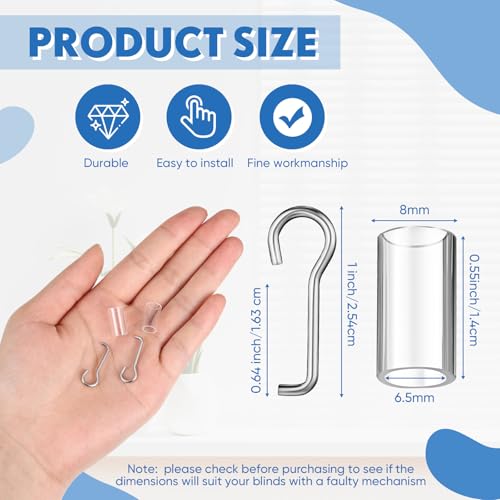 6 Set Mini Blind Wand Replacement Parts for 1 Inch Square Headrail