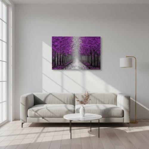 NutArtPic Purple Wall Art Forest Prints 24x36 Inches Canvas Wall Decor
