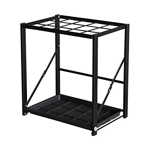 Folding Umbrella Stand Rack with Drip Tray, 15-Umbrella Storage Organizer