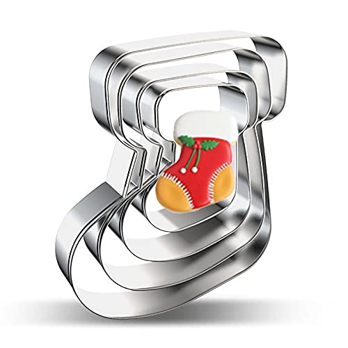 Stocking Cookie Cutter Set - 4 Pieces Christmas Winter Socks Fondant