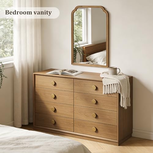 24x36 Inch Rustic Solid Wood Wall Mirror, Decorative Farmhouse Mirror