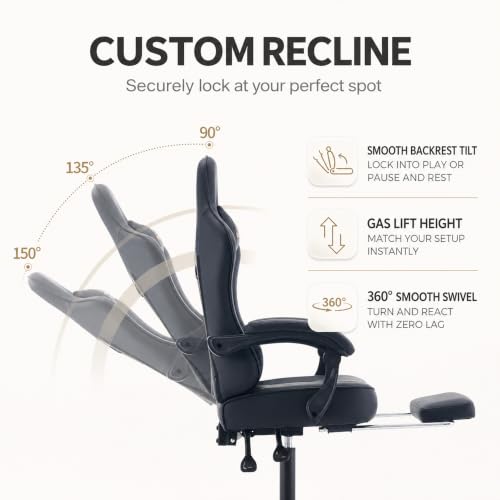 Ergonomic High Back Gaming Chair with Footrest and Lumbar Support
