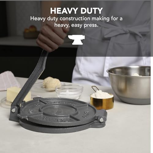 8-Inch Cast Iron Tortilla Press – Heavy Duty Empanada & Flatbread Maker