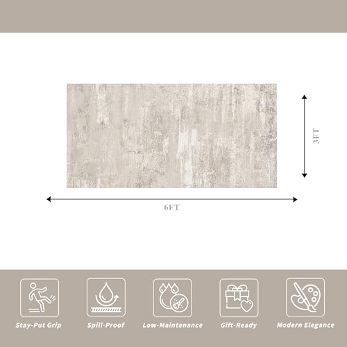 Abstract Kitchen Runner Rug 3x6, Washable Non-Slip Low Pile Carpet for Hallway