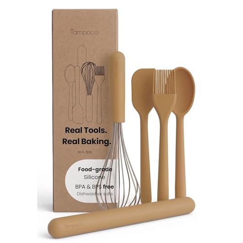 Kids Cooking and Baking Set with Food-Safe Silicone Utensils