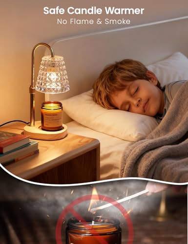 Dimmable Candle Warmer Lamp with Timer - Adjustable Height Wax Melter