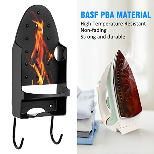 Pensino Black Wall Mount Ironing Board & Iron Holder, Heat Resistant Up to 200°C