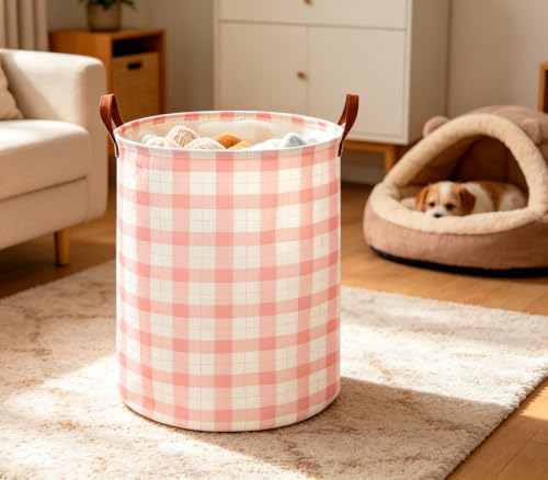 Collapsible Laundry Basket - Waterproof Canvas Fabric Storage Hamper
