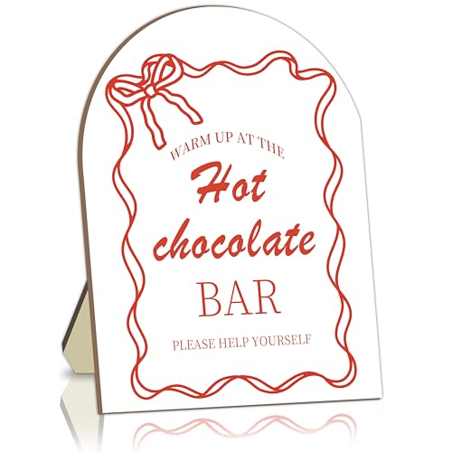 Hot Chocolate Bar Wooden Sign - Cocoa Drink Station - Chocolate Variation