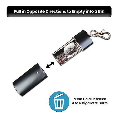 Portable Pocket Ashtray with Keychain - Smell Proof Travel Tube, Pack of 2