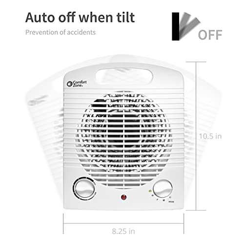 Portable Electric Space Heater with Adjustable Thermostat and Safety Features