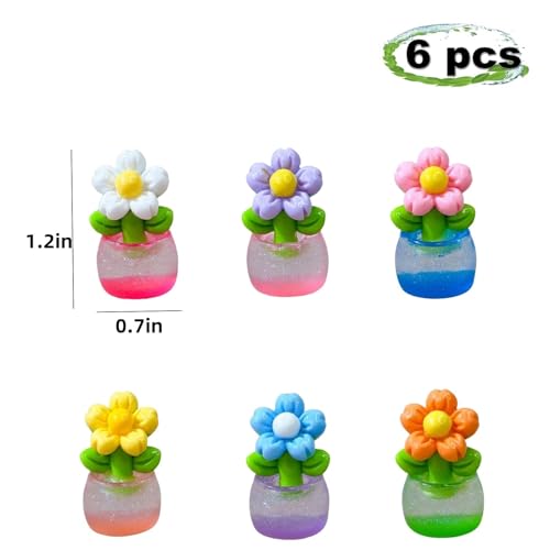 Magnetic Decorative Hinge Toppers - Glow-in-the-Dark Flower Set of 6
