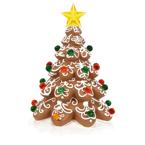 Lit Cookie Christmas Tree Figurine - 6.5" Porcelain Village Decor