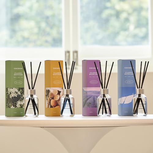 Cashmere Vanilla Reed Diffuser Set - 3.4 oz Home Fragrance with 5 Sticks