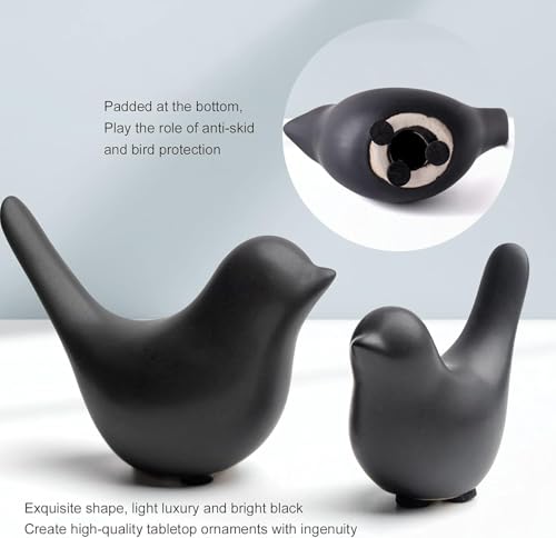Ceramic Bird Statues Set of 2 Modern Decorative Animal Ornaments