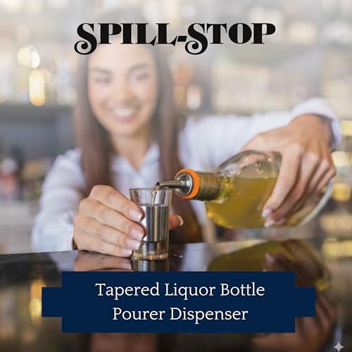 Spill-Stop 285-60 Metal Liquor Bottle Pourer 1.75L Wide Neck, Pack of 12