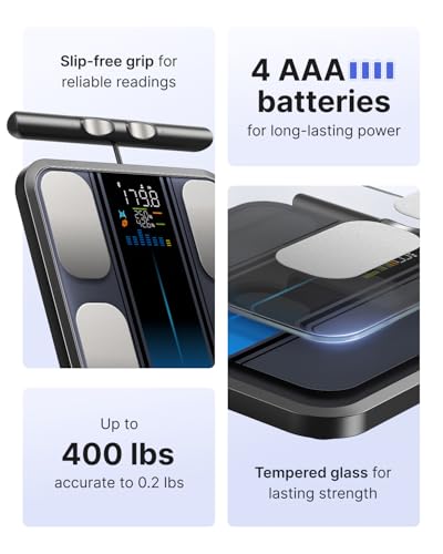 8-Electrode Smart Body Composition Scale with Handle for Precise Analysis