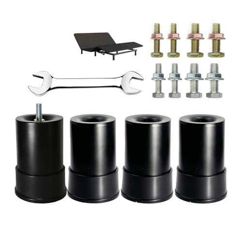 4-Inch Heavy Duty Bed Frame Replacement Legs - Set of 4 with Multi-Thread