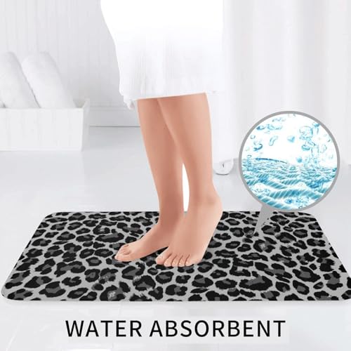 3-Piece Leopard Print Bathroom Rug Set, Non-Slip Soft Memory Foam Bath Mat