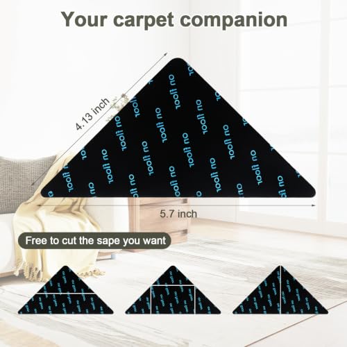 12-Piece Non-Slip Rug Gripper Pads for Hardwood Floors and Tiles