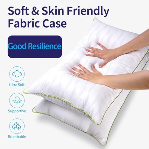 King Size Bed Pillows Set of 2 - Soft Adjustable Down Alternative Fill