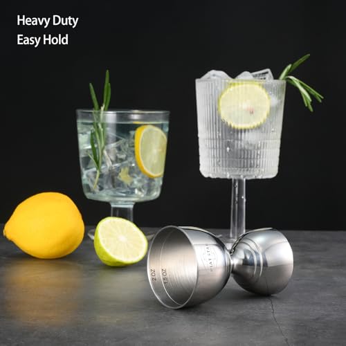 Plat Star Stainless Steel Double Jigger for Bartending, 1 oz & 2 oz Liquor Measuring Tool