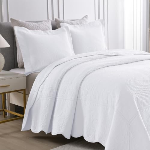 MarCielo 100% Cotton Oversized King Bedspread Quilt Set - 3 Piece