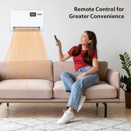 Wall-Mounted Electric Space Heater with Thermostat and Remote