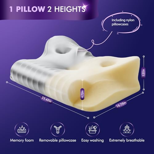 Cooling Cervical Memory Foam Pillow for Neck Pain Relief