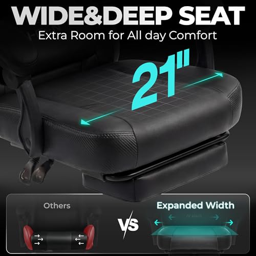 Big & Tall Ergonomic Gaming Chair with Footrest and Lumbar Support