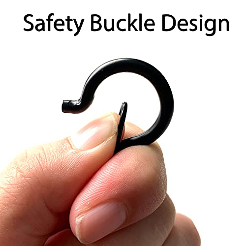 Benvo 10 Pcs Outdoor Q-Hanger Easy Release Screw Wire Hooks for String Lights Black