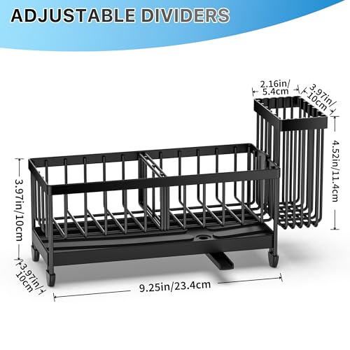 Cisily Stainless Steel Kitchen Sink Caddy Organizer with Rotatable Spout