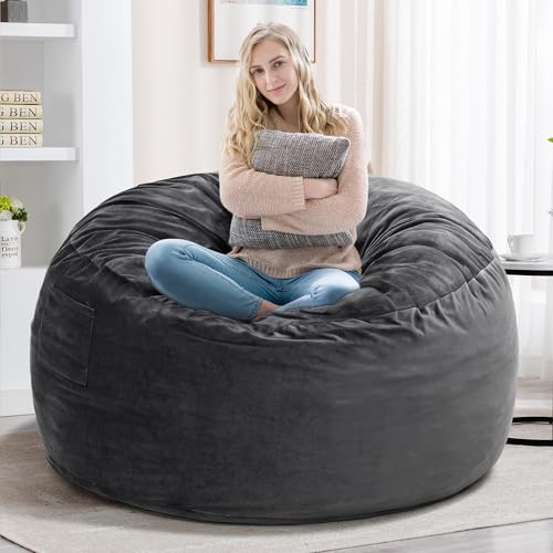 4FT Memory Foam Bean Bag Chair - Large Washable Dutch Velvet Lounger