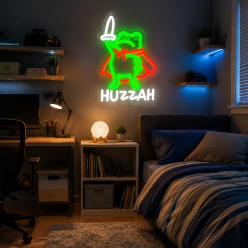 Funny Wizard Frog Neon Sign - 8.66 x 12.20 in, Dimmable USB LED Light