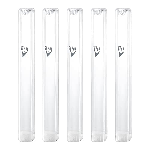 Waterproof Mezuzah Case Holder - Durable Plastic Rectangle - 5 Pack