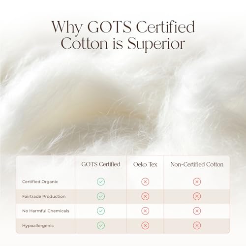 Organic Cotton Mattress Pad - Breathable Cooling Protector Queen Size