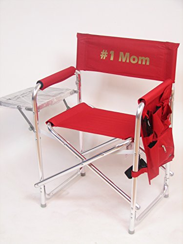 Personalized Folding Director Chair with Side Table and Storage Pocket