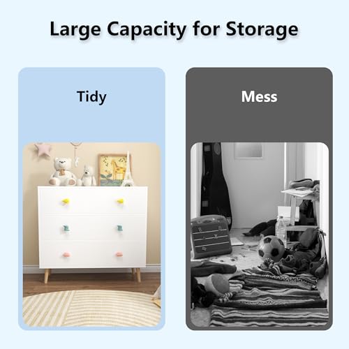 FHUKMZOI White 3-Drawer Baby Wardrobe with Safety & Modern Design