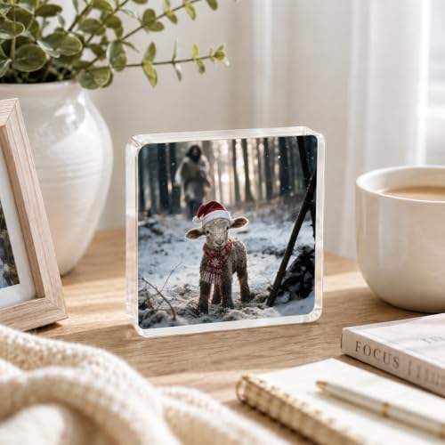 Christian Christmas Lamb Decor - Religious Desk Art for Holiday Season - HKDGVRTB Christian1