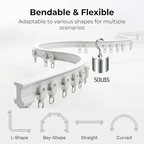 Blackout Curtain Set with Flexible Track - Thermal Insulated Room Divider