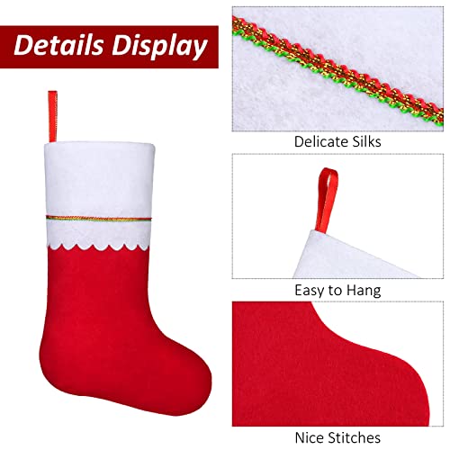 Christmas Stockings 18 Inch Red Felt Holiday Stockings Set of 16 - Fireplace Hanging Decorations