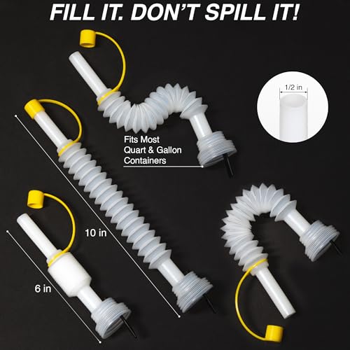 ALLSPOUT Extendable No-Drip Pour Spouts 3-Pack for Quart & Gallon Jugs