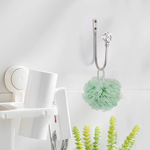 Metal Curtain Holdbacks with Crystal Ball, 2-Pack Heavy Duty Wall Hooks