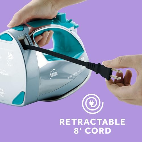 1400W Steam Iron with Nonstick Soleplate and Auto Shut-Off