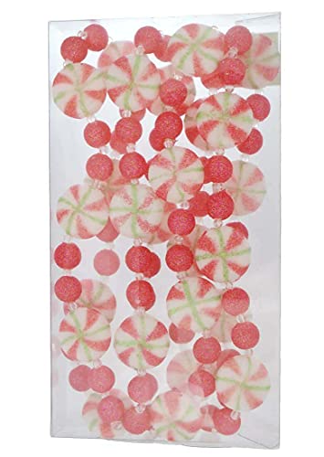 Regency Pink & White Glitter Candy Christmas Garland 6ft Beaded