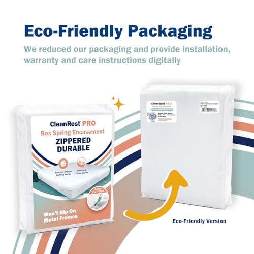 Box Spring Encasement for Allergens & Dust Mites - Water Resistant, MicronOne Barrier (Queen)