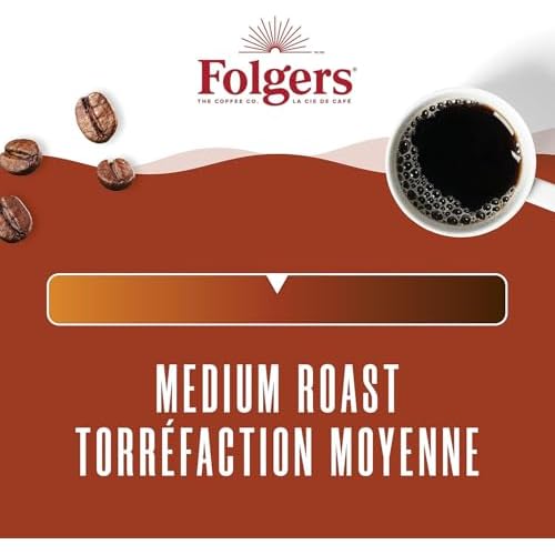 Folgers Classic Roast Medium Dark Roast, Ground Coffee, 816g Canister