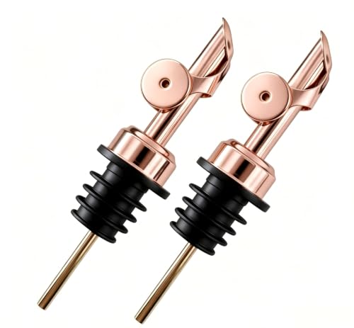 Rose Gold 2 Pack Olive Oil Dispenser Spouts Self-Closing Weighted Leak-Proof Kitchen