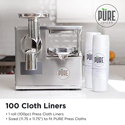 Disposable Cold Press Juicer Cloth Liners - 100 Pack Cellulose Sheets